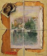John Haberle Torn in Transit oil painting